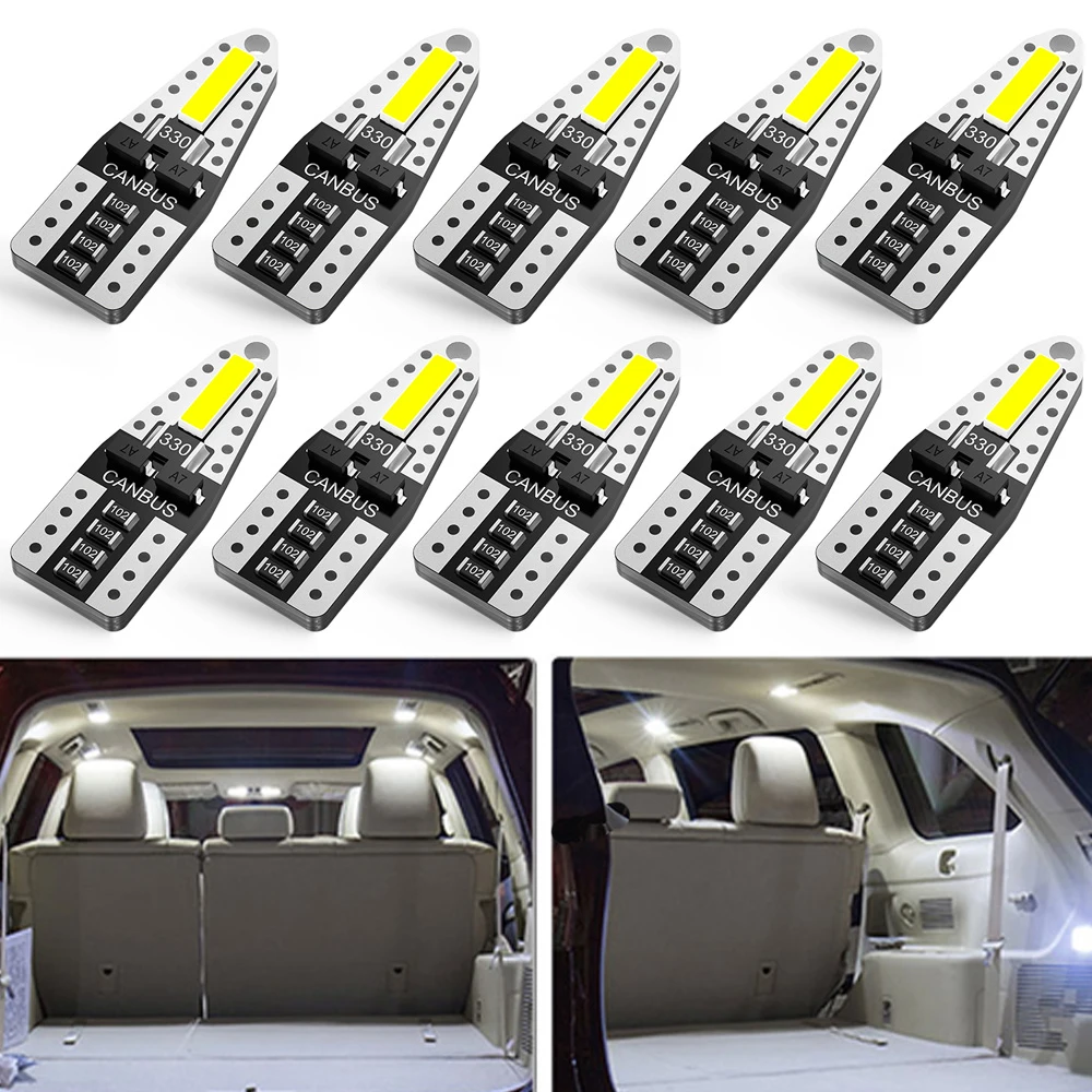 10pcs 6000K Canbus T10 W5W Led Lights Bulb 7020 SMD Auto Lamp For Mercedes benz Bmw E90 E46 E60 F10 F30 Volkswagen Golf Passat