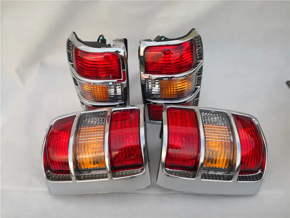 

2PCS Silver Tail Rear Combination Lamp Light Wide Frame For Mitsubishi Pajero Montero Shogun 2nd II 1990-2005 MB683991 MB683992