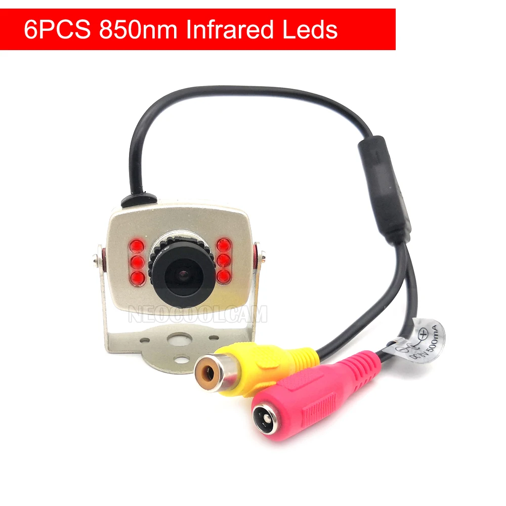 Imagem -03 - Neocoolcam-câmera de Segurança Analógica Infravermelha Visão Noturna Corpo de Metal Cctv Interior Cor 700tvl Sensor Cmos Rca Saída de Vídeo 850nm