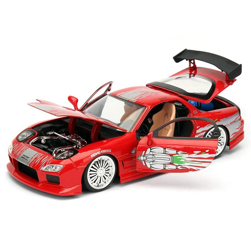 JADA 1:24 Mazda RX7 Supercar Alloy Car Model Diecasts & Toy Vehicles Collect Car Toy Boy Birthday gifts