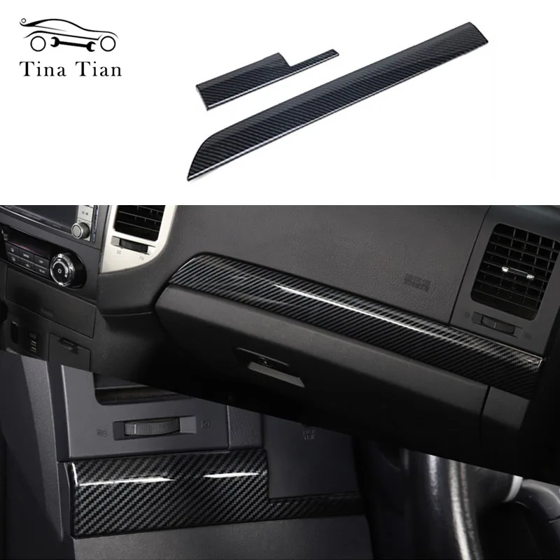 2  pieces  Fit for Mitsubishi PAJERO 2007-2019 Auto parts Carbon fiber color Central Console Cover