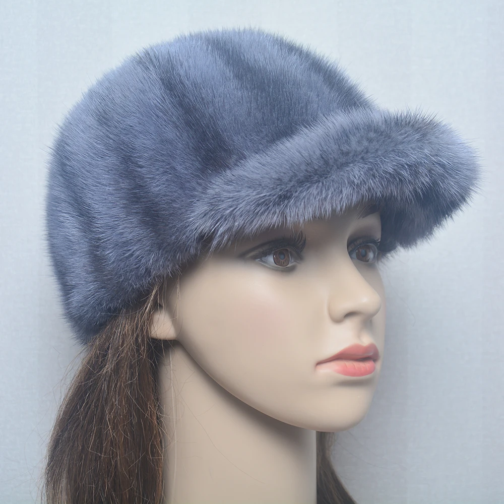 Hot Sale Winter Women New Real Mink Straw Hats Ladies Winter Outdoor Leisure Hats 100% Natural Mink Fur Hats Hats