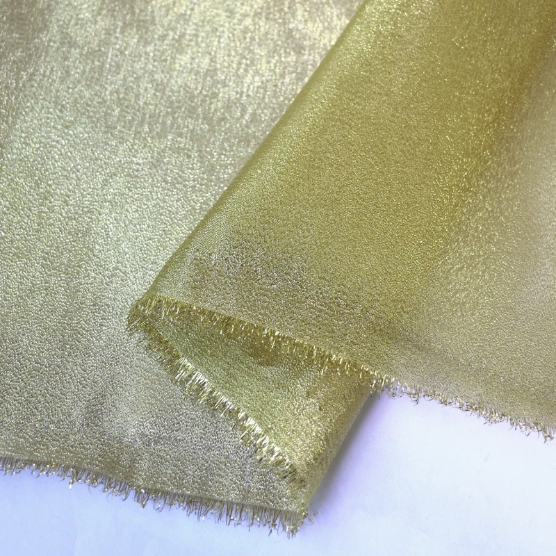 Per Meter Gold Indischer Gaze Stoff Dekorationen Material Glänzend Steif – Detail 6