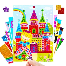 Mosaik Kunst Aufkleber Kinder DIY Handwerk Spielzeug Diamant Puzzle Spiel handgemachte Kunst Cartoon kreative Lernspiel zeug für Kinder