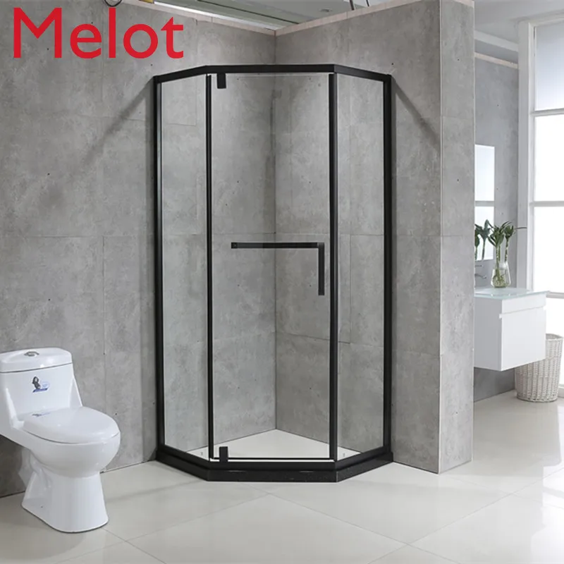 High-End Diamond-Type Simple Shower Room Glass Bathroom Complete Shower Room with Base Tempered Sliding-Glass Door