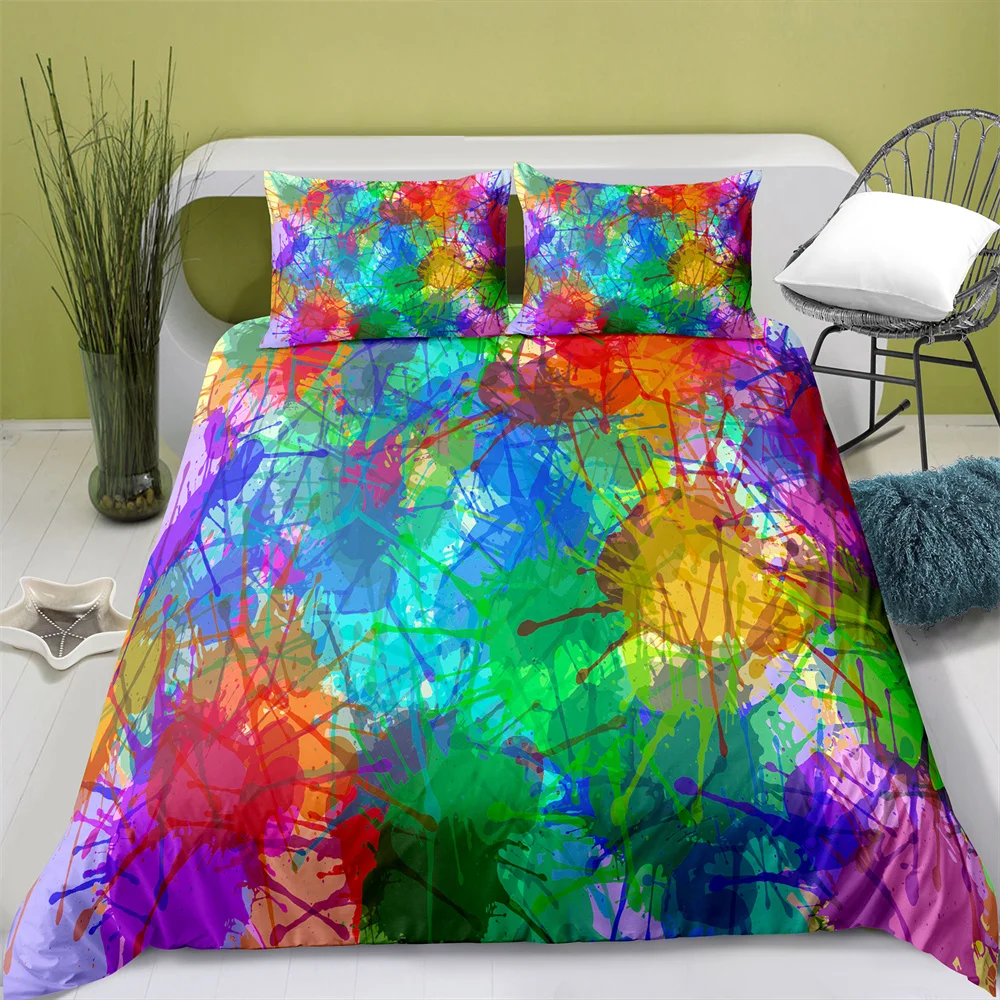 Home Textiles Printed Abstract Style Bedding Quilt Cover & Pillowcase 2/3PCS US/AE/UE Full Size Queen Bedding Set