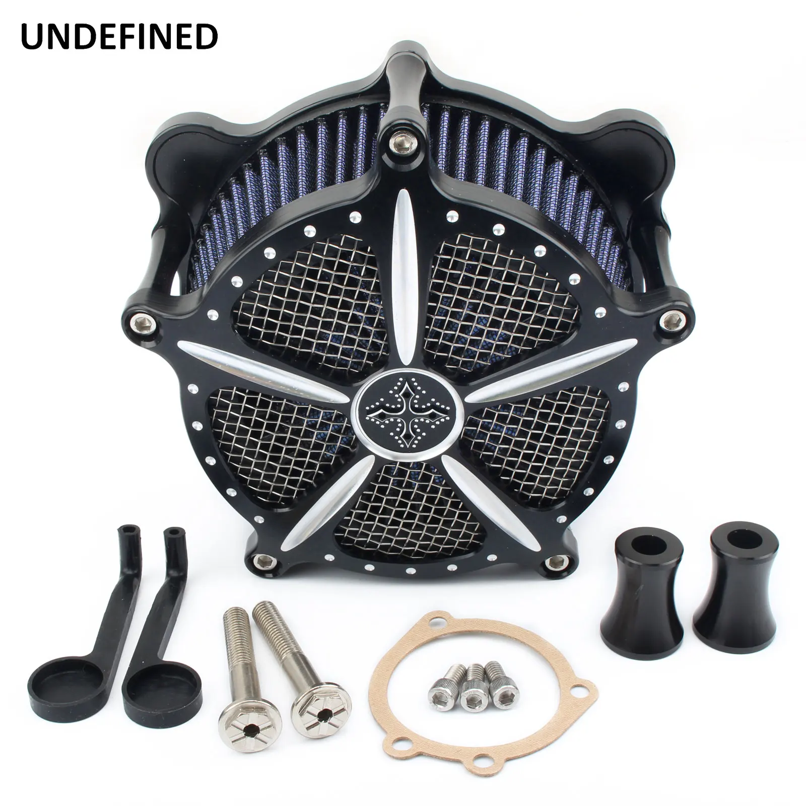 Blue Air Filter Cleaner Venturi Cut Air Intake System for Harley Dyna FXR 93-2017 Twin Cam EVO Softail 93-15 Touring Glide 93-07