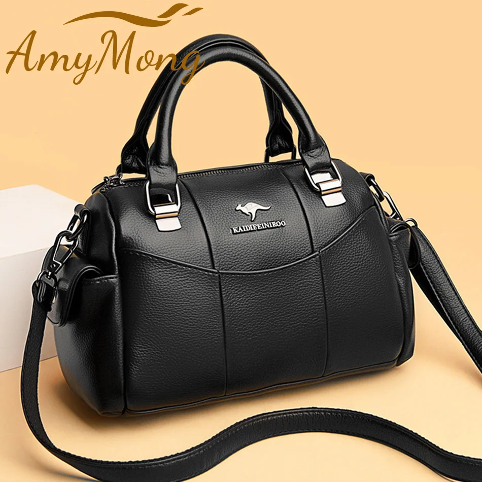 Designer Women Soft Leather Handbags Luxury Female Shoulder Crossbody Bag Brand Casual Totes Ladies Shopper Messenger Boston Bag