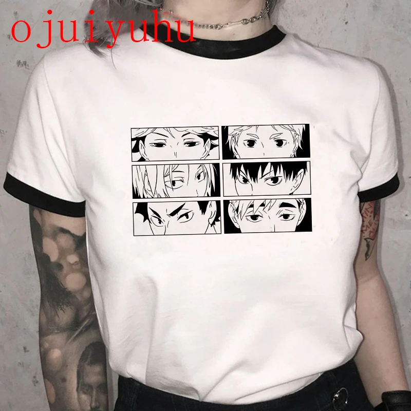 Japanese Anime Oya Oya Oya Haikyuu T Shirt Men Summer Tops Kuroo Cartoon T-shirt Karasuno Kawaii Fly High Graphic Tees Male