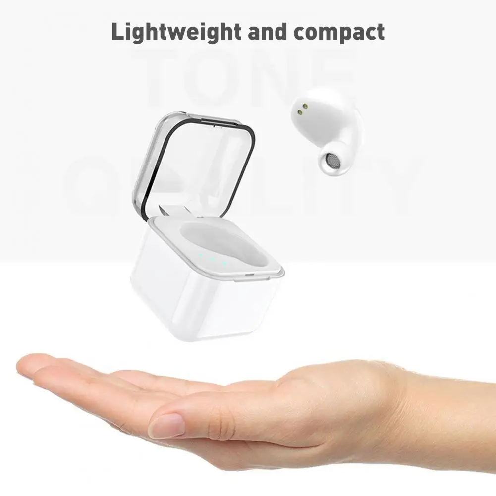 Mini Wireless Bluetooth 5.0 Single In-Ear Earphone with Microphone Charging Box