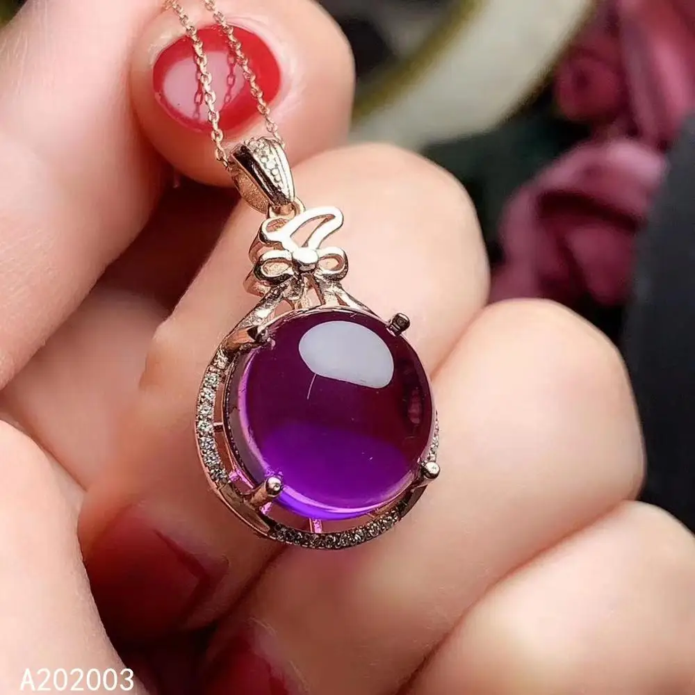 

KJJEAXCMY Fine Jewelry 925 Sterling Silver inlaid Amethyst Female Miss Woman Pendant Necklace luxury hot selling