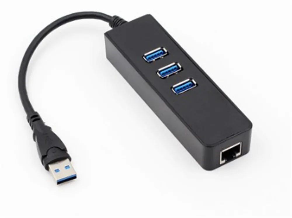 3 Port USB 3.0 Hub 10/100/1000Mbps Gigabit Ethernet Adapter USB to RJ45 Lan Network Card