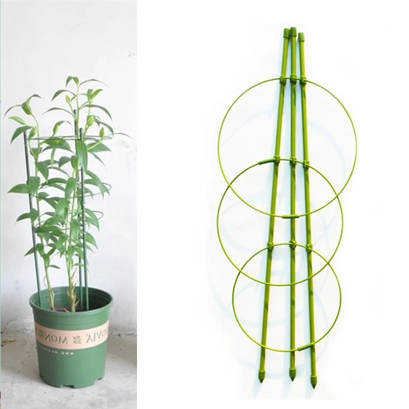 

1 Pc Durable Creative Climbing Vine Rack 45cm Plastic Coated Iron Plant Support Frame Garden Balcony Plant Flower Trellis