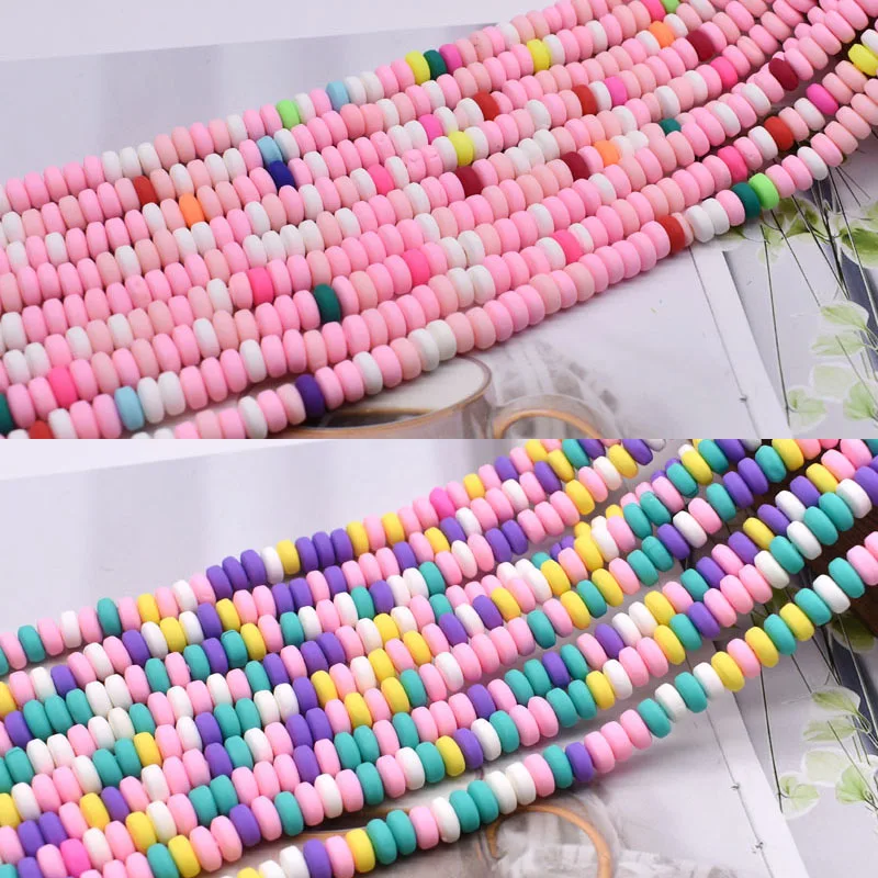 

New Wholesale 6mm Polymer Clay Beads Round Colorful Spacer Beads For Children Jewelry Making DIY 15inch