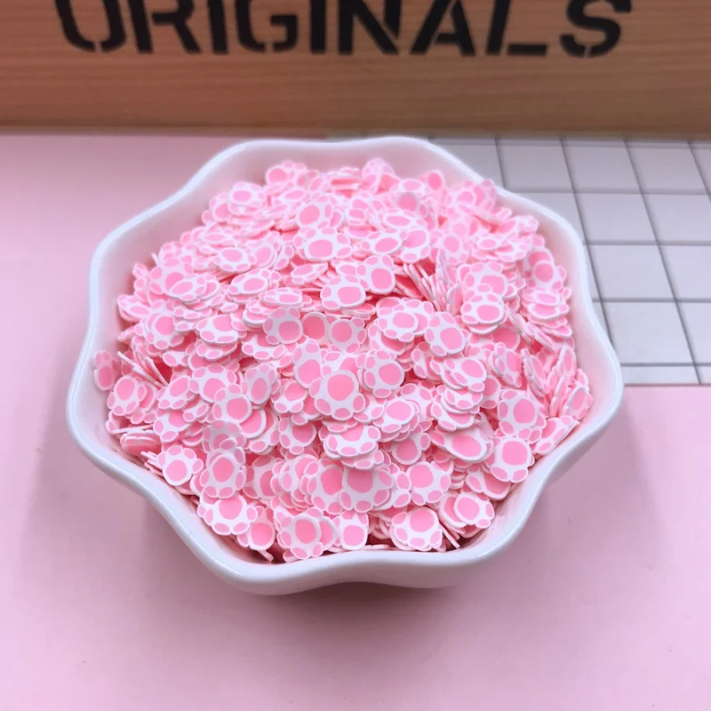 50g/lot Hot Selling Clay Paw, Colorful Sprinkle for Tumbler Shaker Filling, Crafts Making, Phone Deco, DIY