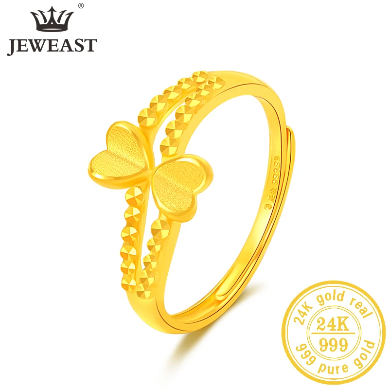 

JLZB 24K Pure Gold Ring Real AU 999 Solid Gold Rings Elegant Shiny Beautiful Upscale Trendy Classic Jewelry Hot Sell New 2023