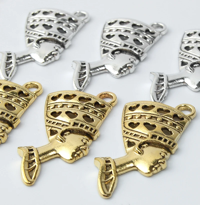 charm Egyptian queen cleopatra Pharaoh Indian Chief Head portrait Pendant for jewelry making DIY handmade necklace accessories