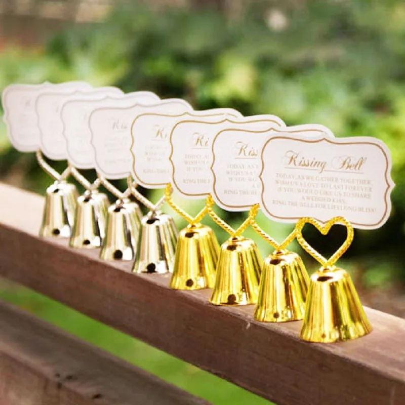 

10pcs Heart Bell Name Number Menu Table Place Card Holder Clip For Wedding Baby Shower Party Festival Reception Favor