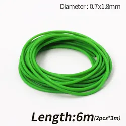 New 3m/6m Green Hollow Pole Elastic Inner Outer Diameter 0.7-1.8mm Fishing Lines Retention Rope Latex Tube Fishing Tackles