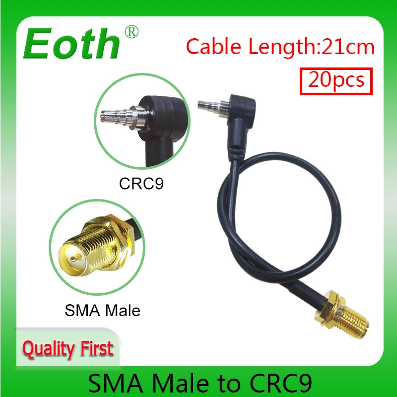 

EOTH Wholesale 20pcs SMA Male to CRC9 male Connector RG316 Coaxial Extension Cable Pigtail 20cm Antenna Adapter for Huawei Modem