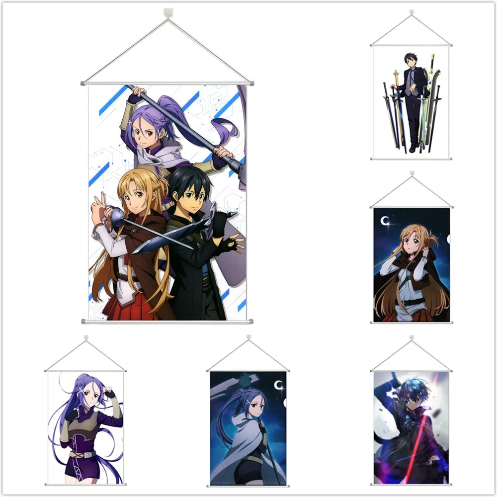 Canvas Posters Sword Art Online Kirito Asuna Mito Wall Art Canvas Painting Decor Pictures Prints Living Home Decoration No Frame