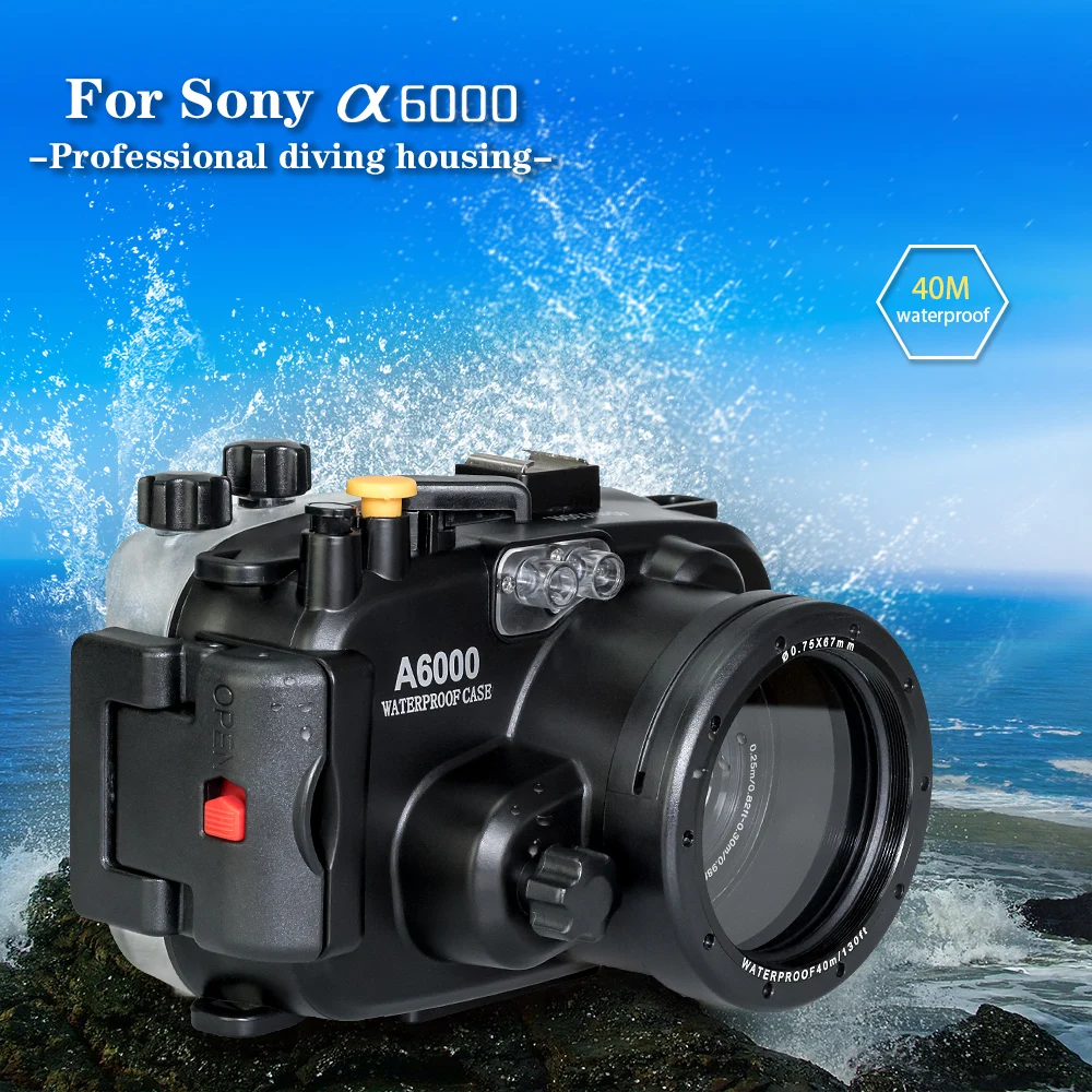 Seafrogs 130ft/40m Waterproof Box Underwater Housing Camera Diving Case for Sony A6000 16-50mm Lens Camera Bag Case Cover