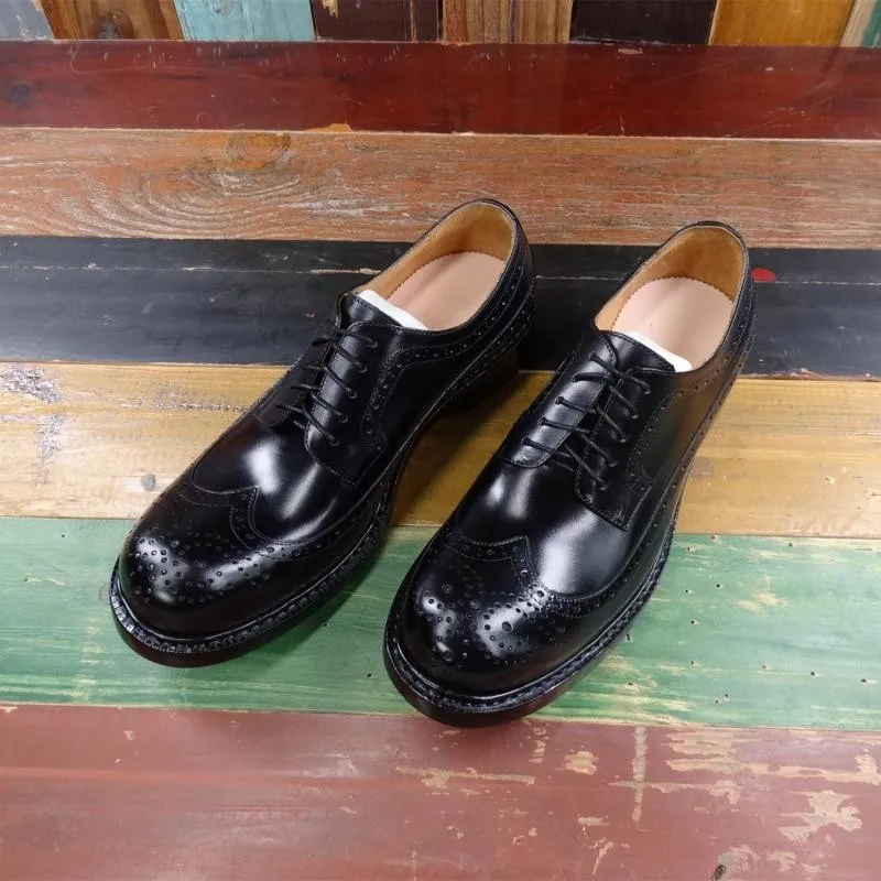 Vintage Carved Brogue Shoes Men Handmade Business Genuine Leather Cowhide Oxfords Shoes Mens Large Size 45 46 Formal Dress Shoes