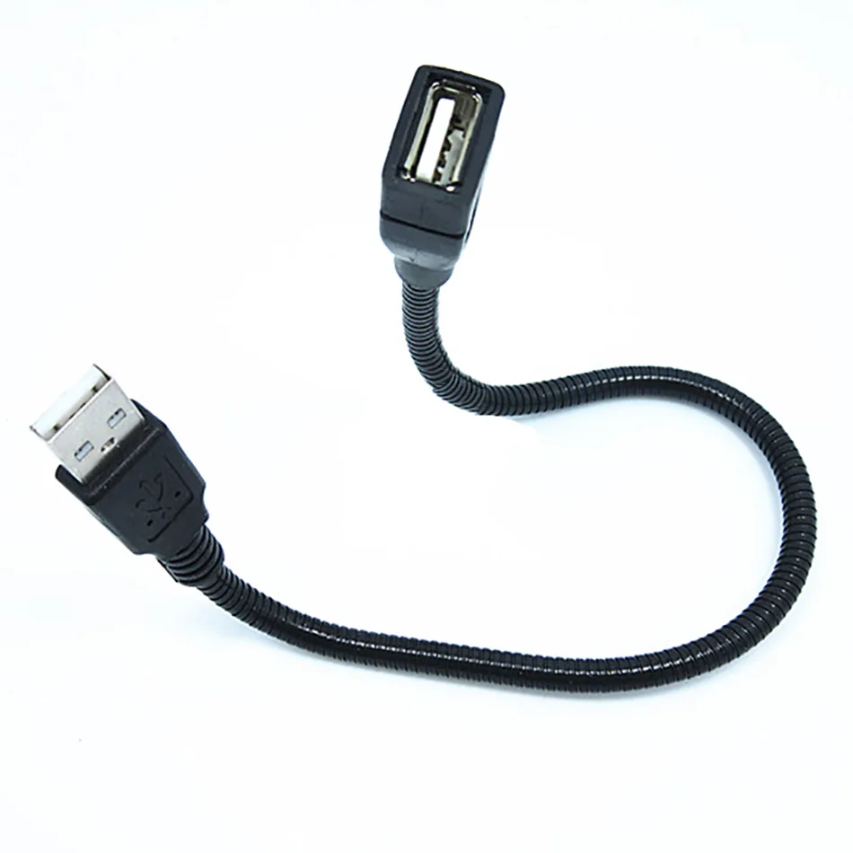 35cm Flexible Metal USB Extension Cable Male to Female Extension Power Supply Cord Extender Mini  Cable