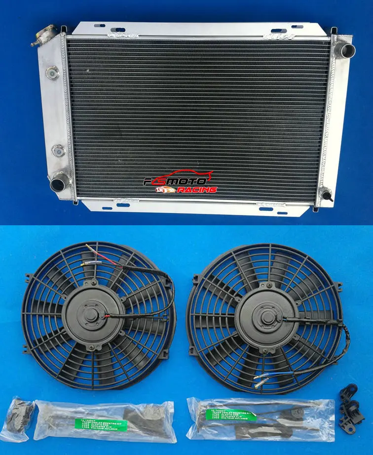 3 Row All Aluminum Radiator + Fan Racing For 1979-1993 Ford Mustang 1980 81 82 83 84 85 86 87 88 89 90 91 92 93