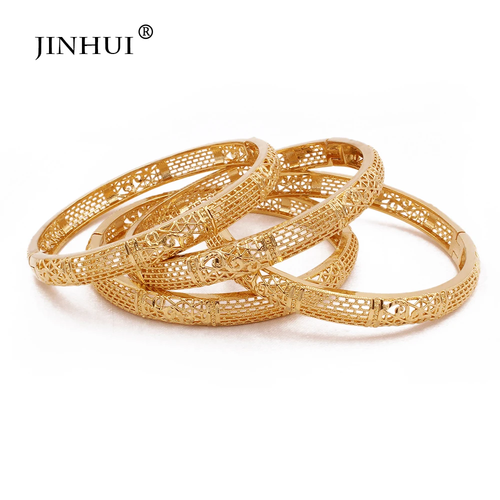 Bangle Nigeria New Gold Color wedding ornament bangles for women Bride Can open bracelets Indian Ethiopian France jewelry gifts