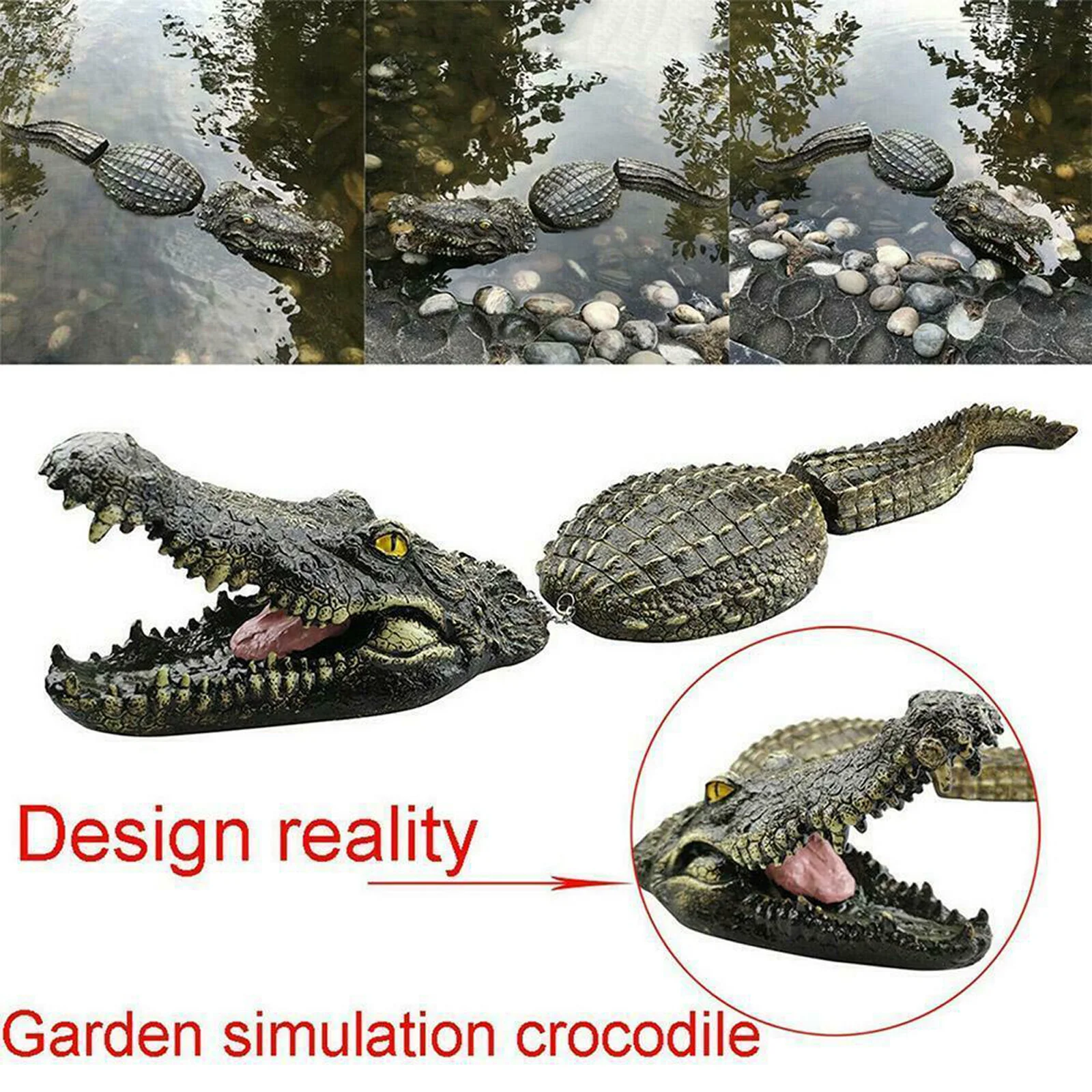 Newest Arrival Garden Decorations Crocodile-Shaped Resin Statue Artware Decorative Tools for Courtyard Park Pond