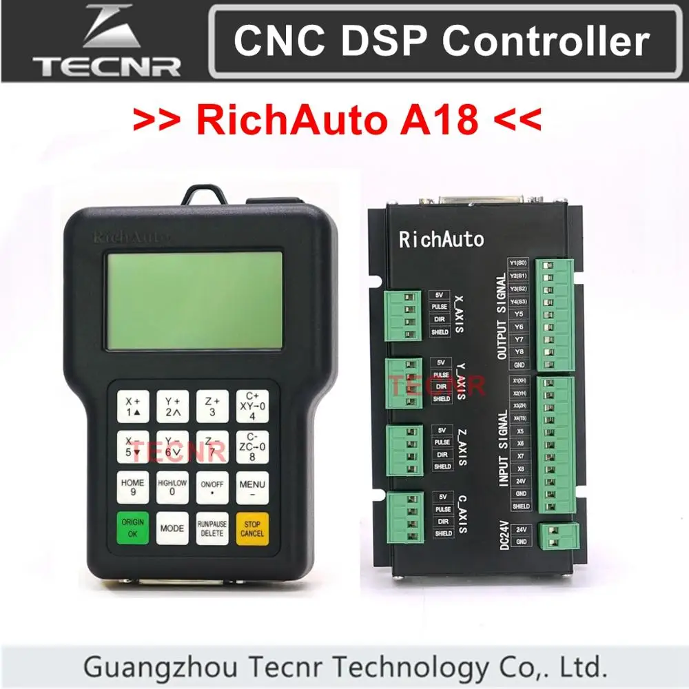 TECNR RichAuto DSP A18 4 axis CNC controller A18S A18E USB linkage motion control system for cnc router cnc engraver