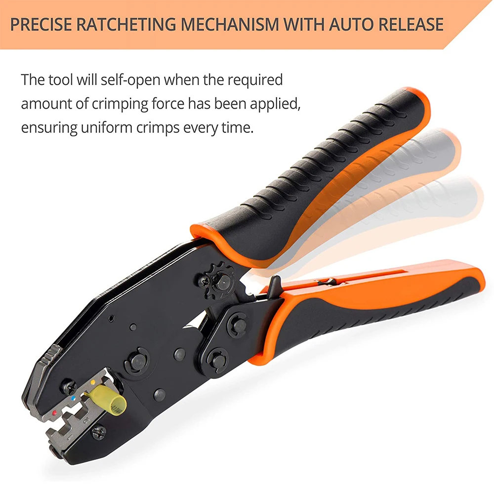 WOZOBUY Wirefy Crimping Tool Set- Ratcheting Wire Crimper - For Heat Shrink, Nylon, Non-Insulated Connectors, Ferrule Terminals