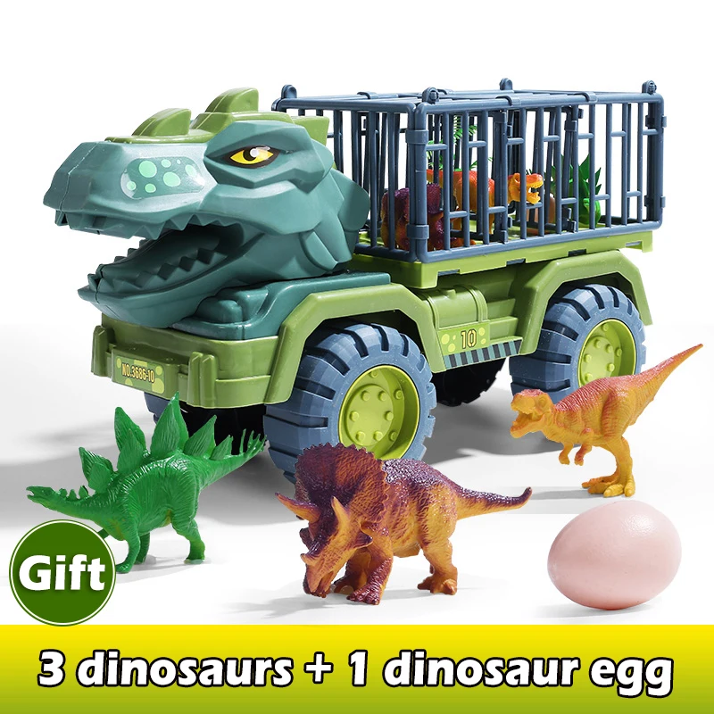 Oversized dinosaur engineering children\'s toy car suit boy puzzle Tyrannosaurus excavator car crane drop resistance