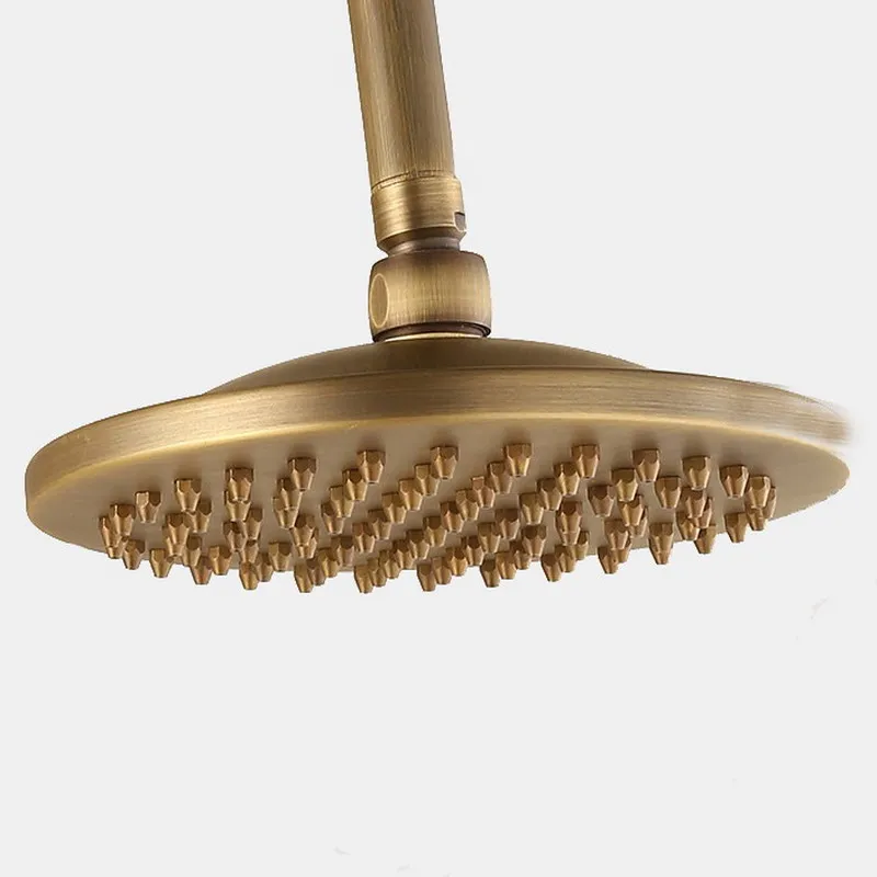 Antique Brass Round Shower Head 8 inch Rainfall Shower Head Bathroom Rain Shower Head Ceiling Wall Top Sprayer