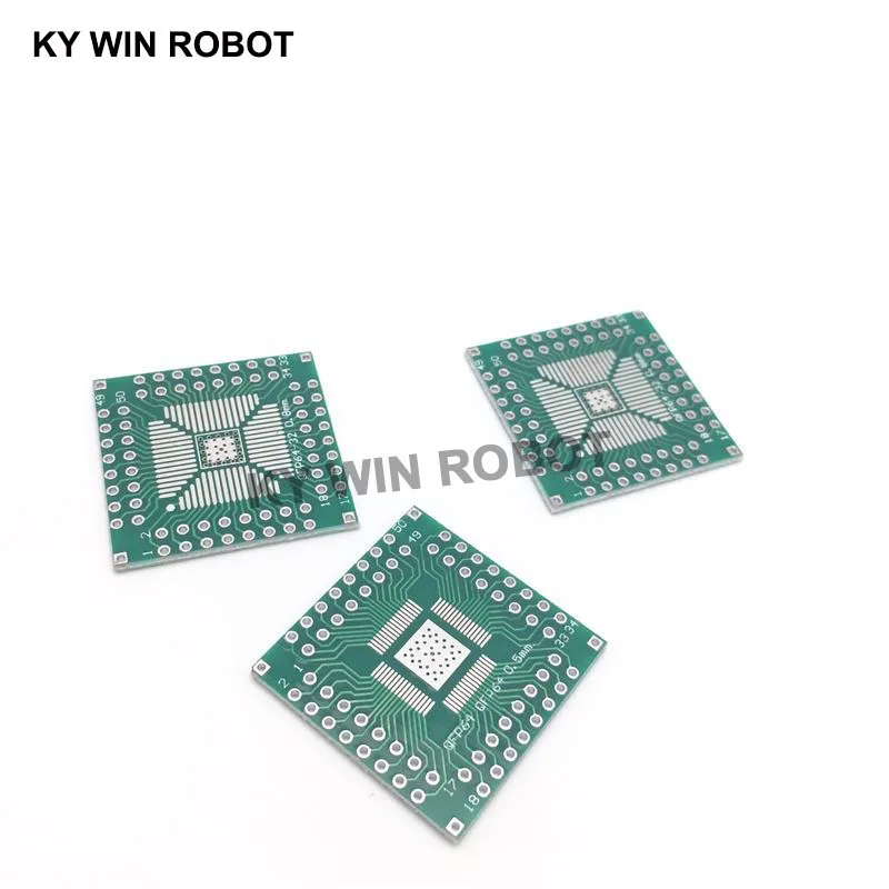 5 Pcs QFP 32 40 48 56 64 SMT to DIP64 Adapter PCB Board Converter Plate 0.5/0.8 mm