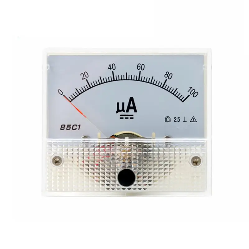 DC 85C1 μA Analog Current Meter Panel Dial Current Gauge Pointer Ammeter Microampere Meter 50μA 100μA 200μA 300μA 500μA