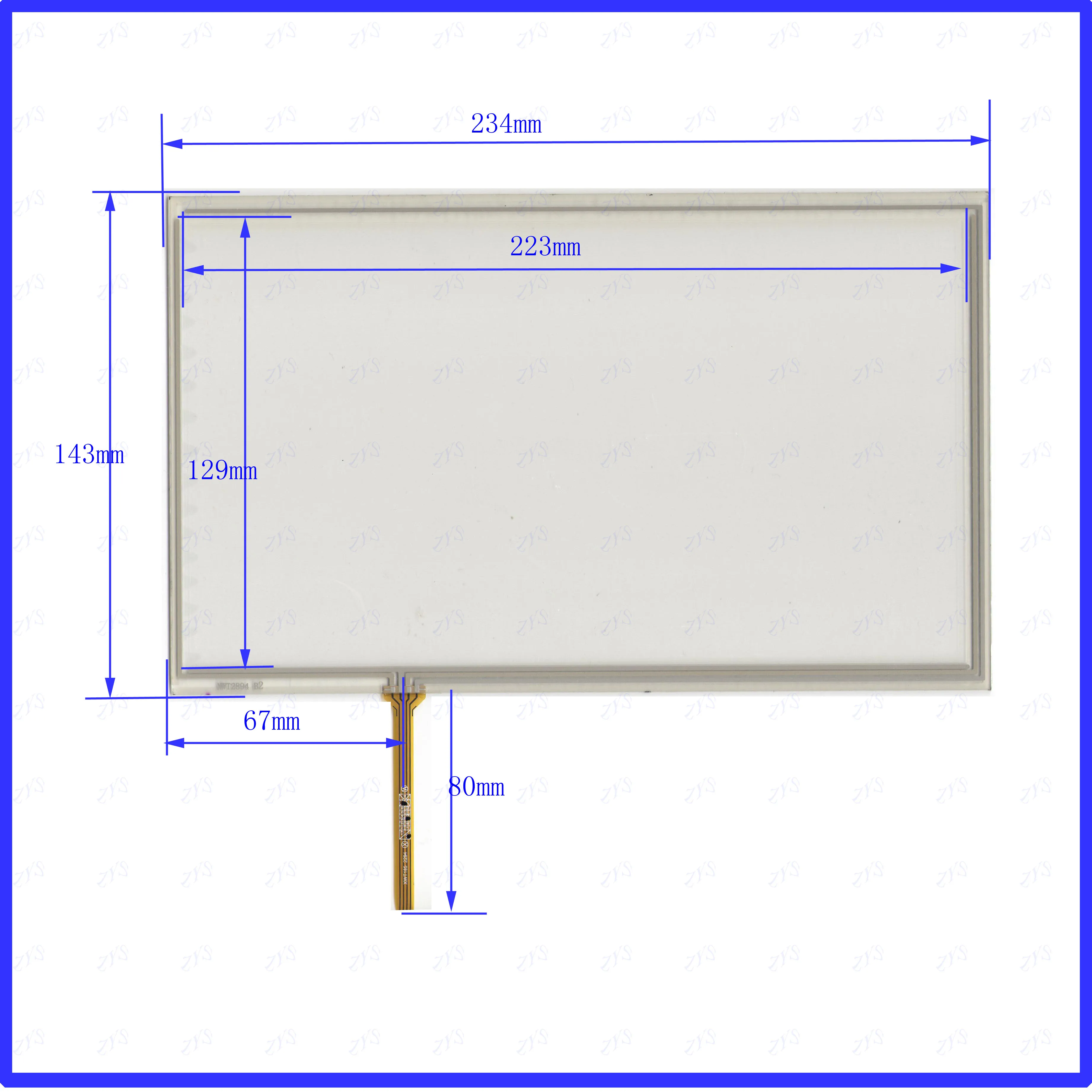 

ZhiYuSun XWT2894 234*143mm 10.1inch 4-wire resistive touch panel for Car DVD, GPS Navigator screen glass 234*143