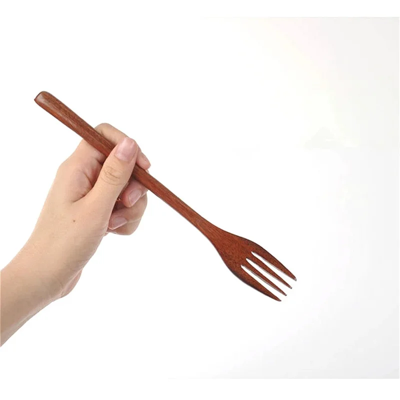 1pcs Cake Forks Wooden Dessert Fork Tea Forks Bamboo Small Fork For Fruit Snack Dinnerware Party Utensils Tableware