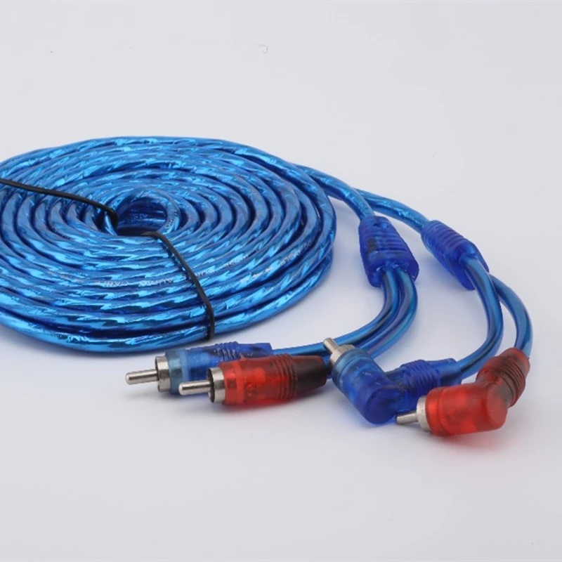 

High Quality Car Audio Car Subwoofer Amplifier Double Lotus Head Audio Cable Signal Cable Connection Cable Male To Male 5 Meters