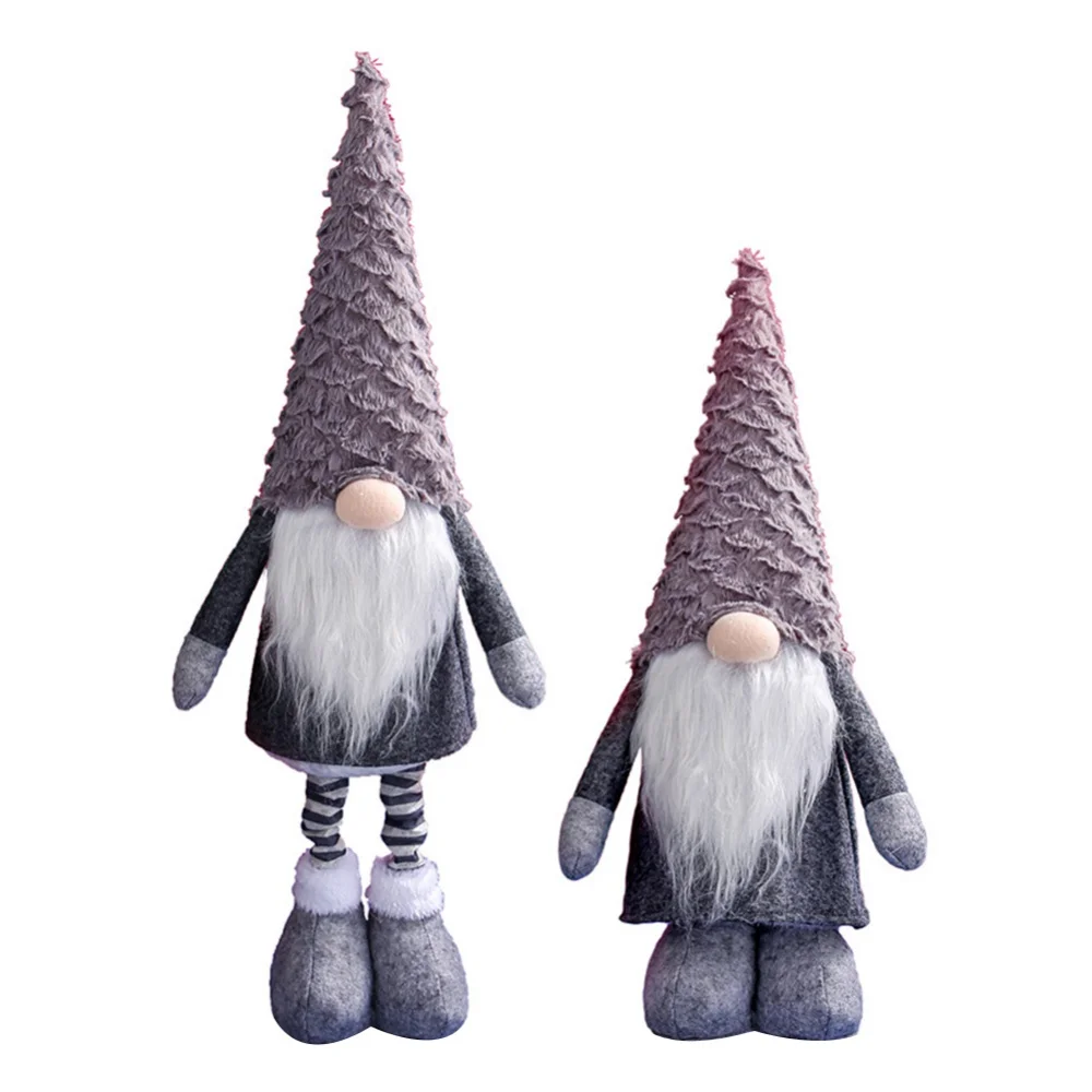 Handmade Swedish Stuffed Toy Santa Doll Gnome Scandinavian With Retractable Spring Leg Elf новогодний декор Ornaments Home Decor