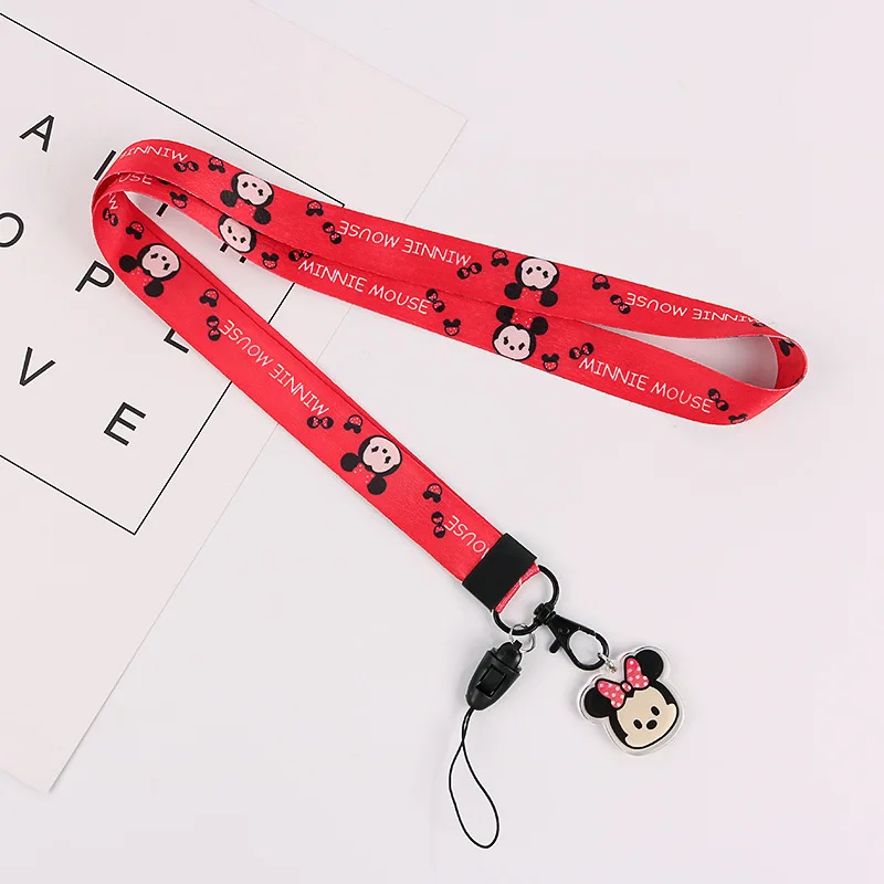 Disney Mickey Minnie Mouse Mobile Phone Lanyards Straps Sling Disney U Disk Camera ID Card Holders Key DIY Hang Accessories