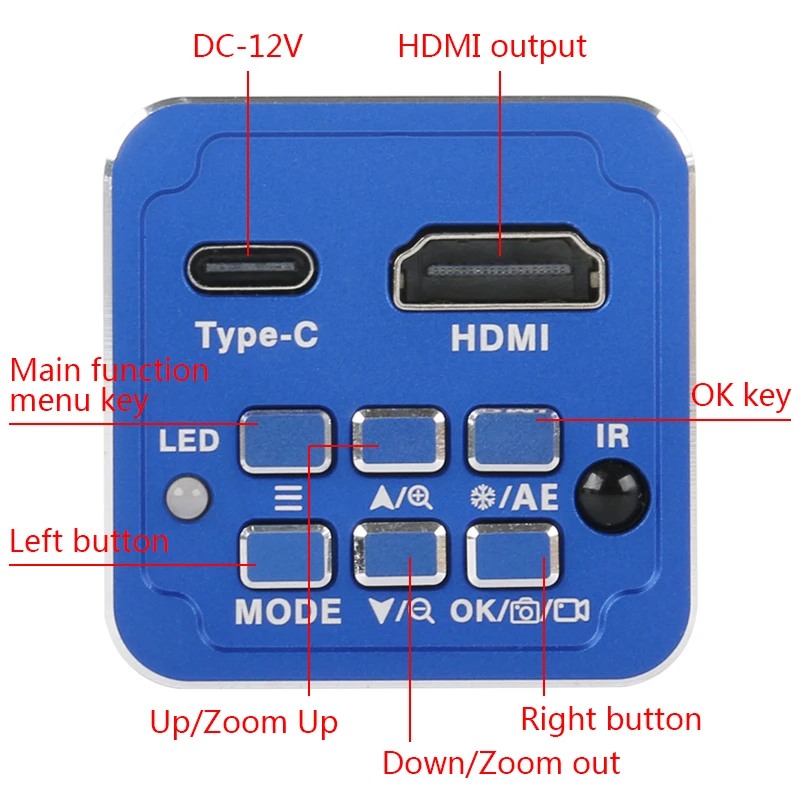 UHD 12MP 4K 1080P HDMI Type-c PC SONY IMX334 Industrial Electronic Digital MINI Video Microscope Camera For Phone PCB Soldering