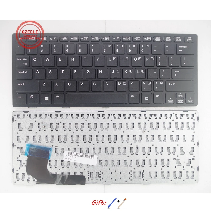 GZEELE US Laptop Keyboard for HP EliteBook Revolve 810 G1 810 G2 810 G3 backlight keyboard D7Y87PA 706960-001 US Keyboard SILVER