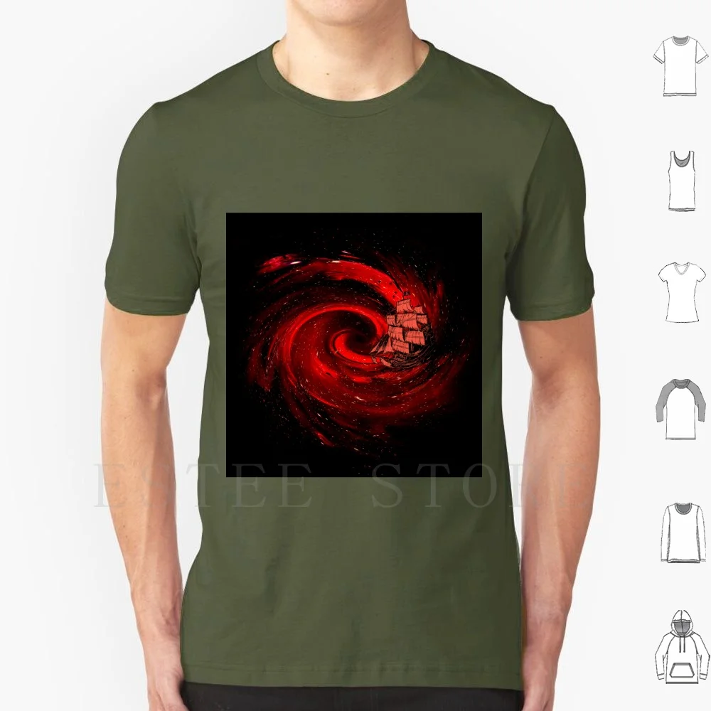 Journey To The Of The Universe T Shirt Cotton Men DIY Print Space Universe Sail Boat Ship Journey Red Stars Nicebleed Travel