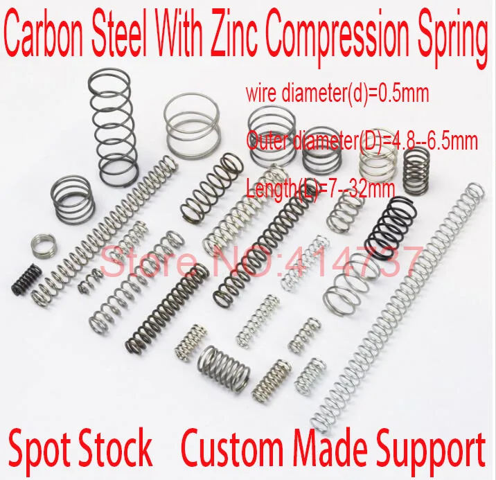 Carbon Steel With Zinc 0.5mm wire Small spot spring Non-standard micro compression spring pressure spring