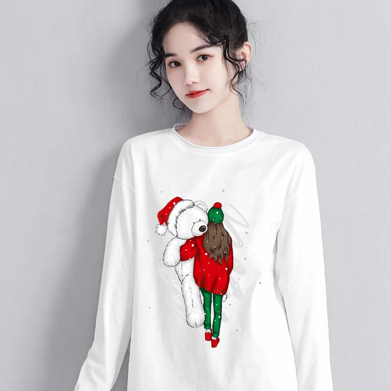 Nowe żelazko na boże narodzenie naszywka na ubrania dla dzieci T-shirt Diy sowa Deer Girls naklejki termiczne przenikania ciepła Christmas Gift