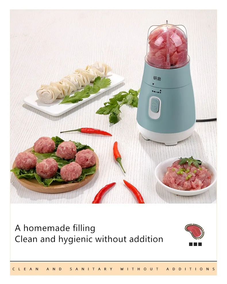 Mini exprimidor eléctrico de 220V, máquina de molienda de Medicina de grano para el hogar, picadora de carne múltiple, fabricante de alimentos para bebés, enchufe EU/AU/UK/US