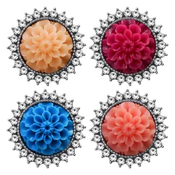 KZ3510 New Beauty 20MM Crystal Flowers Daisy Colorful snap buttons fit DIY 18MM snap bracelet snap jewelry Valentine's Day Gift