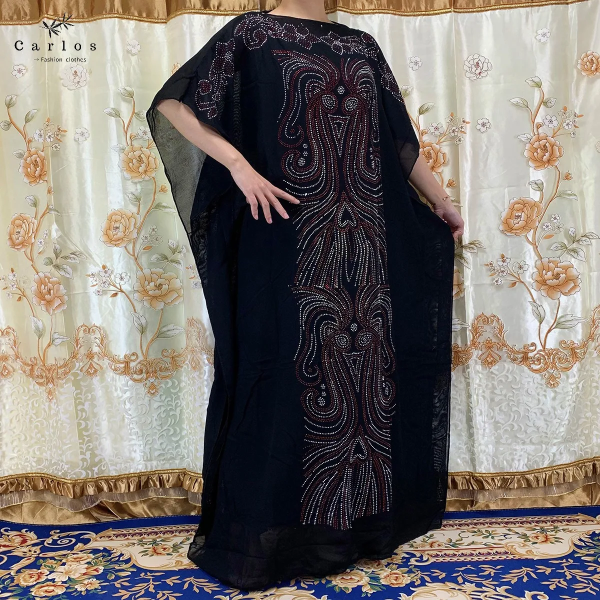 2024 New African Long Maxi Dress African Dresses For Women Plus Size Both Side Diamond Dress Robe Femme Clothes African Clothing